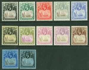 SG 10-20 Ascension 1924-33. ½d to 3/-. Unmounted/very lightly mounted. 5d has...