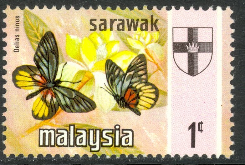 SARAWAK 1971 1c BUTTERFLY Issue Sc 235 MNH