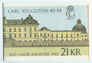 SWEDEN (H369) Scott 1600a, 2.10kr 40th Birthday booklet