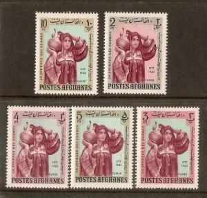 Afghanistan 1964 Women´s Day Costume Sc 667-D 5v MNH Complete Set # 2424