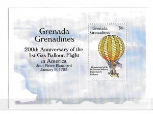 Grenada Grenadines 1993 First Gas Balloon Flight in America S/S Sc 1622 MNH C13