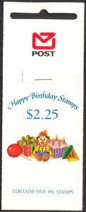 New Zealand 1991 Greeting Happy Birthday stamps Booklet MNH