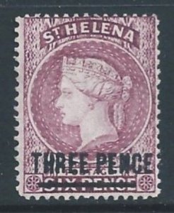 St. Helena #37a Mint No Gum 6p Queen Victoria Wmk. 2 - Surcharged Type B - Re...