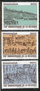 RWANDA Scott 993-995 MNH** 1980 short set