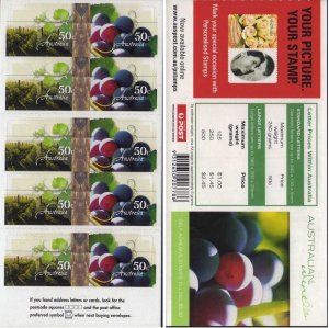 Australia 2005 MNH Booklet Stamps Scott 2411a Australian Wine Fruits Vineyard