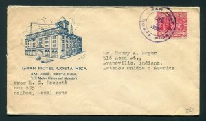 1937 Gran Hotel - San Jose, Costa Rica to Evansville, Indiana USA