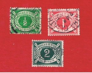 Ireland #J1-J3  VF used   Postage Due    Free S/H