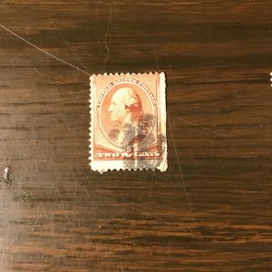 US SCOTT 210 Used - 2¢ Washington (2) - F