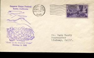 USA SC#954  Cachet-Emperor Grape Festival, Exeter, CA 1948