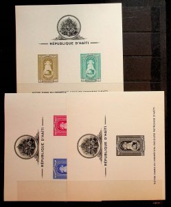 HAITI Sc C19a-21a LH IMPERF SOUVENIR SHEETS OF 1942 - MADONNA. Sc$75