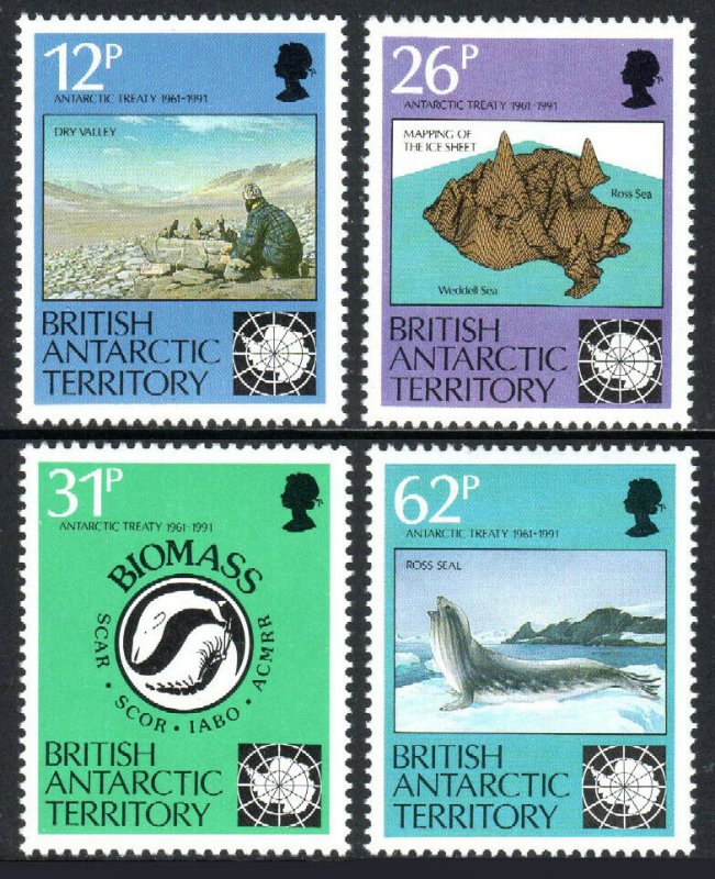 British Antarctic Territory 180-183, MNH. Antarctic Treaty, 30th anniv. 1991