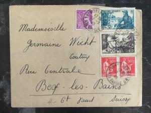 1936 France cover to Montreal Canada Multi Franked semi Postals