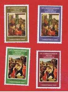 St. Kitts-Nevis  #202-205  MNH OG   Christmas    Free S/H