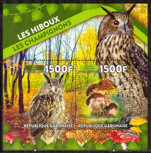 Gabon 2021 Birds Owls & Mushrooms ( I ) Sheet MNH