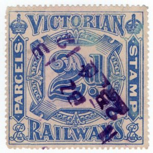 (I.B) Australia - Victoria Railways : Parcels Stamp 2d