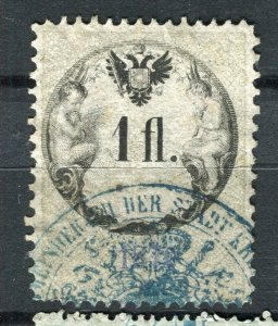 AUSTRIA; 1870s classic early Revenue issue fine used 1Fl. value