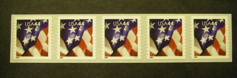 Scott 4395, 44c Flag, PNC5 #V1111, MNH Coil Beauty