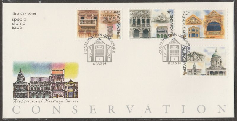 Singapore 1996 Architectural Heritage Series - Conservation FDC SG#822-825