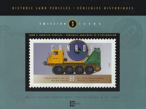 CANADA - HISTORIC LAND VEHICLES #2-#4 SOUVENIR SHEETS WITH FOLDERS MNH