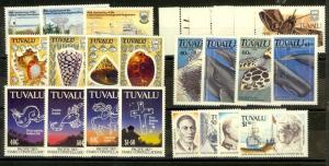 Tuvalu Scott 555 // 593 Mint NH sets (Catalog Value $64.70)