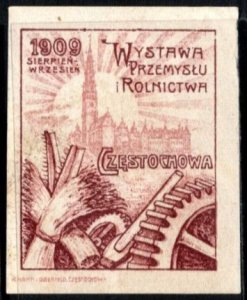 1909 Poland Poster Stamp Częstochowa  Agriculture And Industry Exhibition