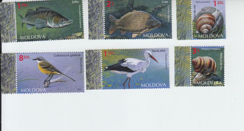 2014 Moldova Fauna (6) (Scott 838-43) MNH