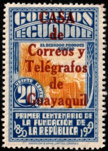 ✔️ ECUADOR 1934 SUGAR CANE OVERPRINTED TELEGRAFOS - SC. RA25 MNH [007]