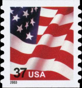 2003 37c American Flag, Coil, SA Scott 3633a Mint F/VF NH
