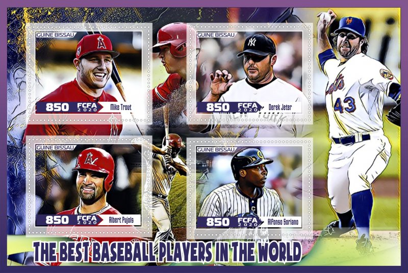 Stamps.Sports. Baseball 2020 year 1+1 sheets perforated Guinea