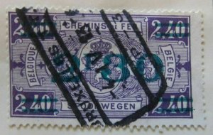 1924 A6P18F137 Belgium Parcel Post and Railway Stamp surch 2.30 on 2.40fr used-