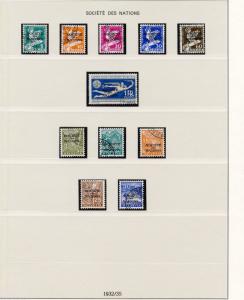 SWITZERLAND  OFFICIALS SOCIETY OF NATIONS LOT USED STAMPS AS SHOWN