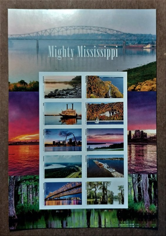 US #5707b (58c) Mighty Mississippi MNH sheet of 10 plate #P11111 (2022)