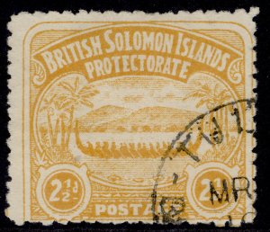 BRITISH SOLOMON ISLANDS EDVII SG4, 2½d orange-yellow, FINE USED. Cat £65.