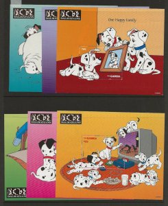 Gambia  Disney 1997 101 Dalmations sg.MS2583 set of 6 miniature sheets MNH