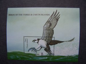 Turks & Caicos 1990  MNH Birds 4 v set + m/s