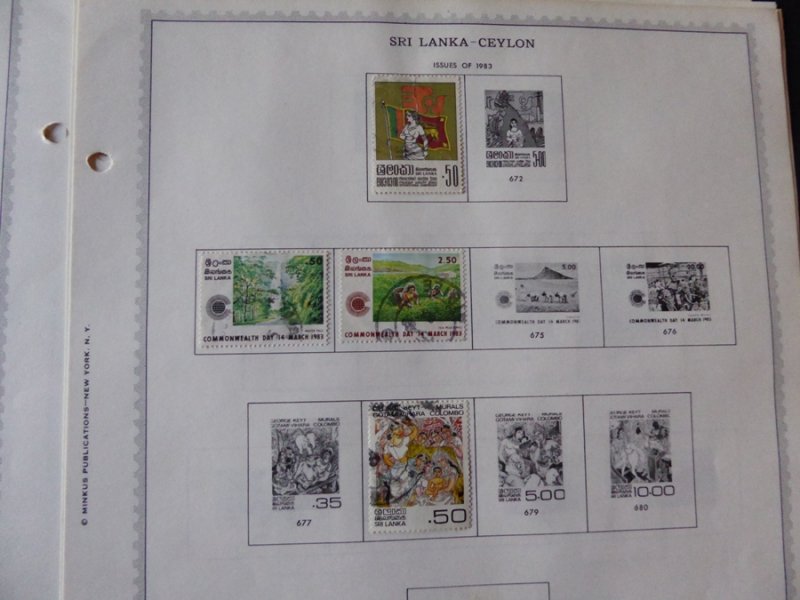 Sri Lanka 1973-1989 Stamp Collection on Album Pages