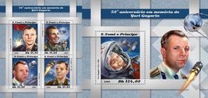 Z08 ST18508ab Sao Tome and Principe 2018 Yuri Gagarin MNH ** Postfrisch Set