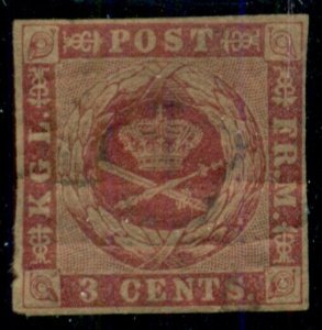 DANISH WEST INDIES #1 (1c) 3¢ carmine, brown gum w/natural gum cracks, hinged