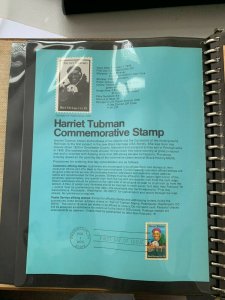 USPS Souvenir Page Scott 1744 , 1978 Harriet Tubman stamps