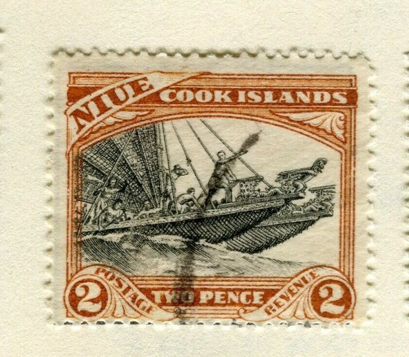 NIUE; 1932 early pictorial issue used Wmk 2d. value 
