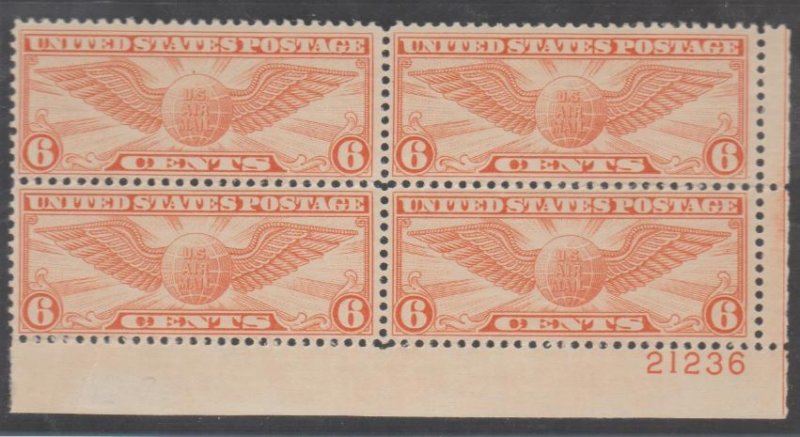 U.S. Scott #C17 Winged Globe - Airmail Stamps - Mint NH Plate Block