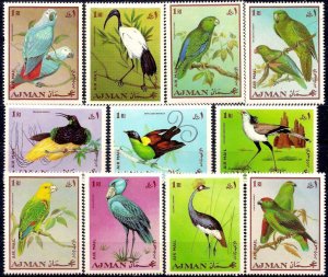 1969 Ajman 394-404 Birds 11,00 €