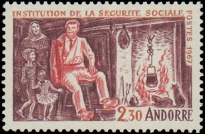 Andorra French Administration #177, Complete Set, 1967, Never Hinged
