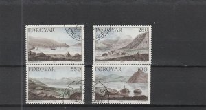 Faroe Islands  Scott#  121-124  Used  (1985 Daye's Landscapes)