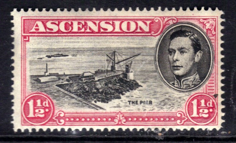 Ascension Island 1938 - 53 KGV1 1 1/2d The pier MM SG 40d ( R631 )