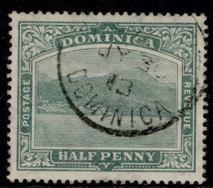 DOMINICA EDVII SG47, ½d blue-green, FINE USED. Cat £10.