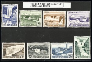 Iceland Stamps # 289-296 MLH VF Scott Value $70.75