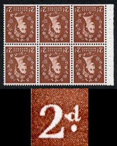 SB78ac 2d Light Red-Brown Wmk Edward Inverted Pane Spot After 2 Flaw