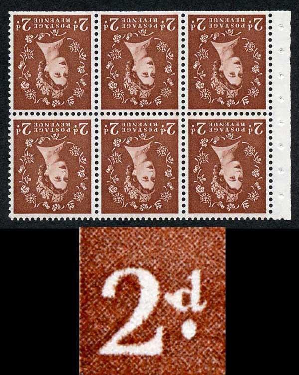 SB78ac 2d Light Red-Brown Wmk Edward Inverted Pane Spot After 2 Flaw