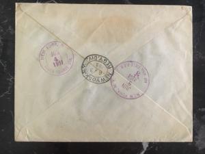 1951 Casablanca Morocco Registered Airmail Cover to New York USA